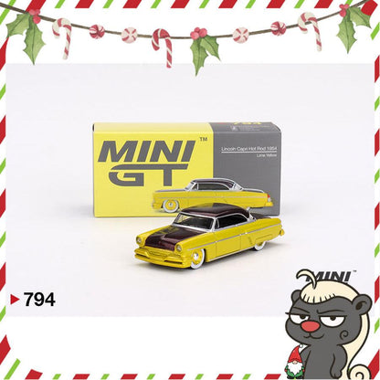 [HÀNG CÓ SẴN] Mocus Mô hình xe Mini GT 1:64 Lincoln Capri Hot Rod 1954 Lime Yellow 794