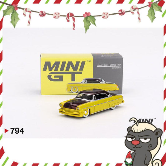 [HÀNG CÓ SẴN] Mocus Mô hình xe Mini GT 1:64 Lincoln Capri Hot Rod 1954 Lime Yellow 794