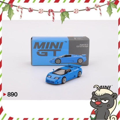 [HÀNG CÓ SẴN] Mocus Mô hình xe Mini GT 1:64 Bugatti EB110 Super Sport Blu Bugatti 890