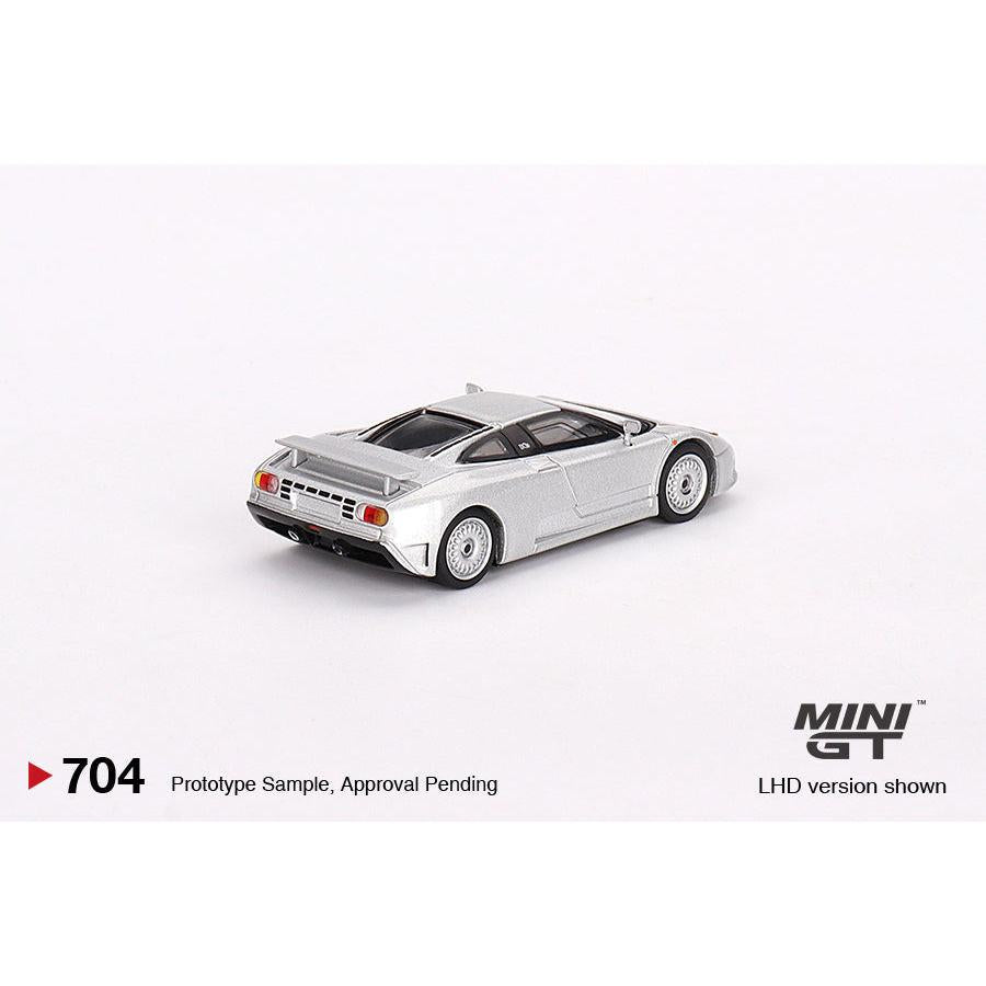 [HÀNG CÓ SẴN] Mocus Mô hình xe Mini GT 1:64 Bugatti EB110 GT Grigio Chiaro 704