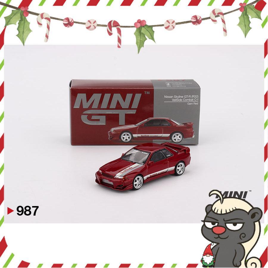 [HÀNG CÓ SẴN] Mocus Mô hình xe Mini GT 1:64 Nissan Skyline GT-R (R32) VeilSide Combat C-I Gem Red 987