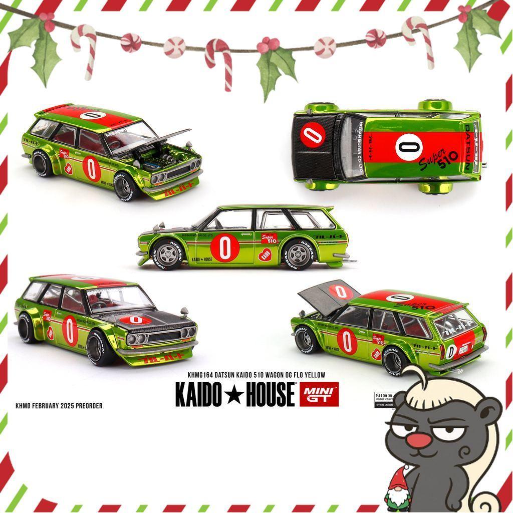 [HÀNG CÓ SẴN] Mô hình xe KAIDO HOUSE 1:64 Datsun 510 Wagon Kaido 0G Flo Yellow KHMG164