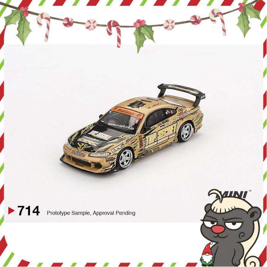 [HÀNG CÓ SẴN] Mocus Mô hình xe Mini GT 1:64 Nissan Silvia (S15) Top Secret D1GP 714