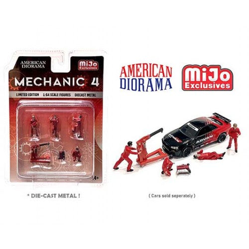 Mô hình American Diorama 1:64 AD-76487MJ 1:64 Limited Edition Die Cast Figure Set - Mechanic 4 - AD-76487MJ
