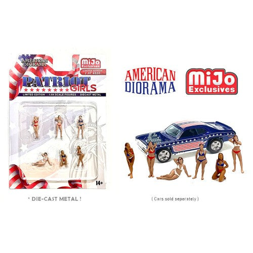 Mô hình American Diorama 1:64 AD-76498MJ 1:64 Limited Edition Die Cast Figure Set - Patriot Girls - AD-76498MJ