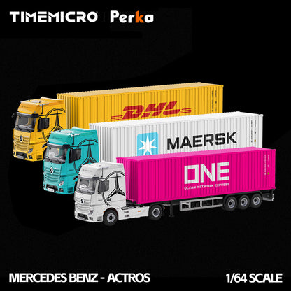 Mô hình xe TimeMicro & Perka 1:64 Mercedes- Benz Actros Container Xe tải hợp kim