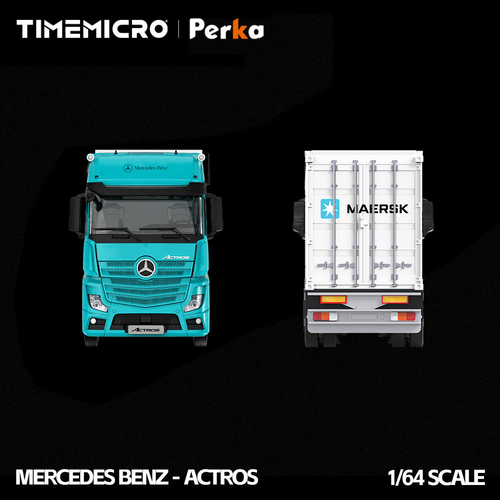 Mô hình xe TimeMicro & Perka 1:64 Mercedes- Benz Actros Container Xe tải hợp kim