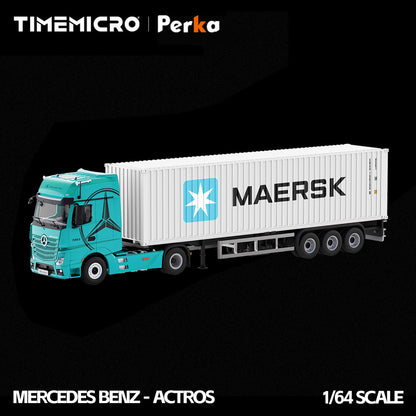 Mô hình xe TimeMicro & Perka 1:64 Mercedes- Benz Actros Container Xe tải hợp kim