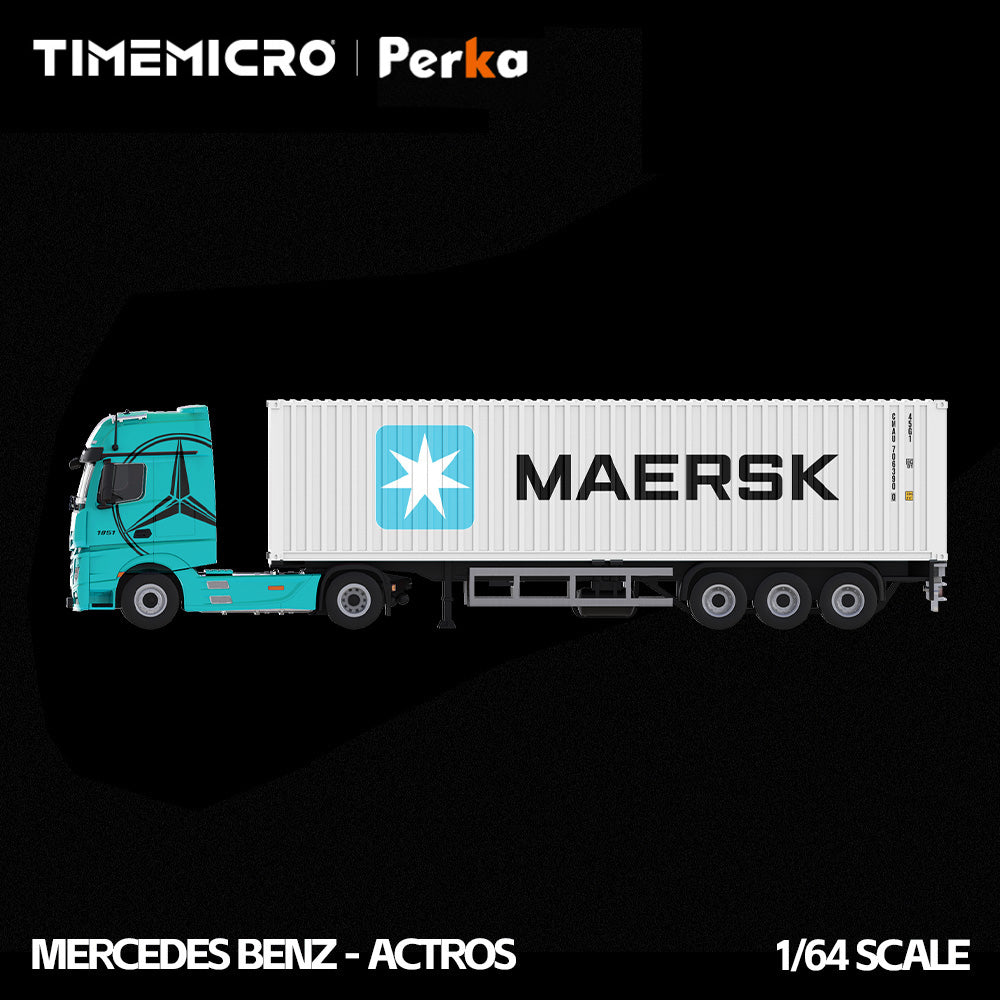 Mô hình xe TimeMicro & Perka 1:64 Mercedes- Benz Actros Container Xe tải hợp kim