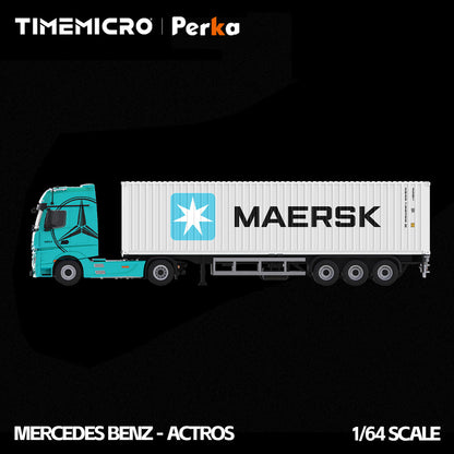 Mô hình xe TimeMicro & Perka 1:64 Mercedes- Benz Actros Container Xe tải hợp kim