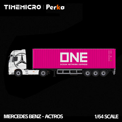 Mô hình xe TimeMicro & Perka 1:64 Mercedes- Benz Actros Container Xe tải hợp kim