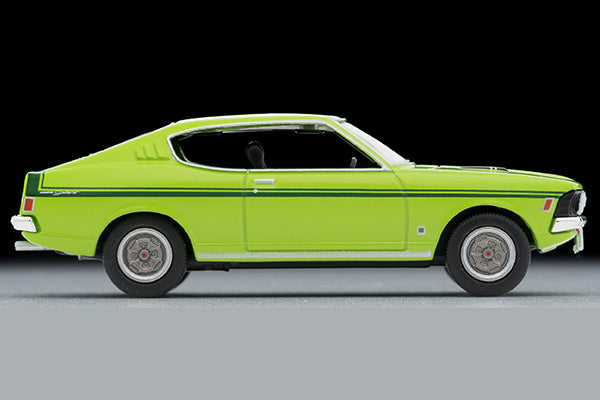 Mô hình xe Tomyca Limited Vintage TLV 1:64 Mitsubishi Colt Galant GTO MR 1970 model (yellow green) | LV-N204d