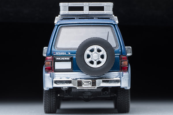 Mô hình xe Tomyca Limited Vintage TLV 1:64 Mitsubishi Pajero Mid Roof Wide VR (with optional parts) 1994 model (blue/silver) | LV-N206a