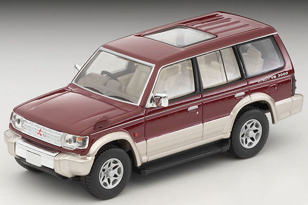 Mô hình xe Tomyca Limited Vintage TLV 1:64 Mitsubishi Pajero Mid Roof Wide VR (Red/Beige) 1996 model | LV-N206b