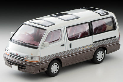 Mô hình xe Tomyca Limited Vintage TLV 1:64 Toyota Hiace Wagon 2.4 Super Custom Limited 1992 model (white/brown) | LV-N208a