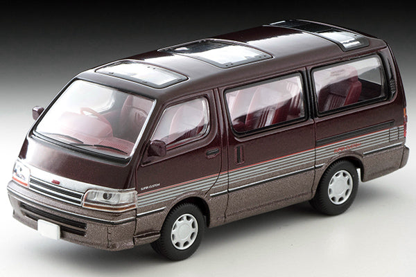 Mô hình xe Tomyca Limited Vintage TLV 1:64 Toyota Hiace Wagon Super Custom 1992 Model (Dark Red/Brown) | LV-N208b