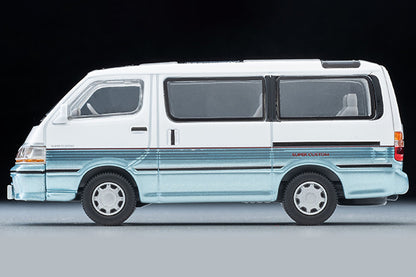 Mô hình xe Tomyca Limited Vintage TLV 1:64 Toyota Hiace Wagon Super Custom (white/light blue) 1990 model | LV-N208d