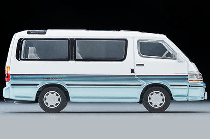 Mô hình xe Tomyca Limited Vintage TLV 1:64 Toyota Hiace Wagon Super Custom (white/light blue) 1990 model | LV-N208d