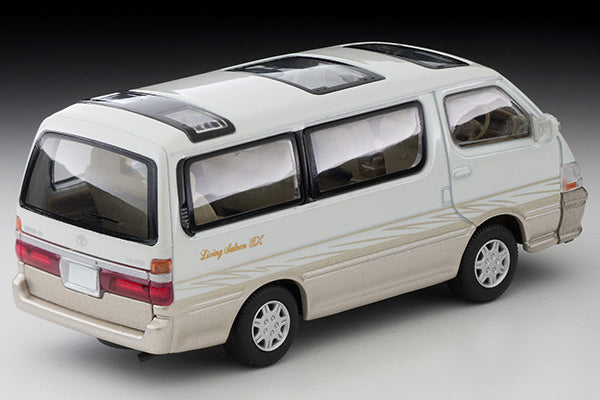 Mô hình xe Tomyca Limited Vintage TLV 1:64 Toyota Hiace Wagon Living Saloon EX 2002 model (white/beige) | LV-N216a