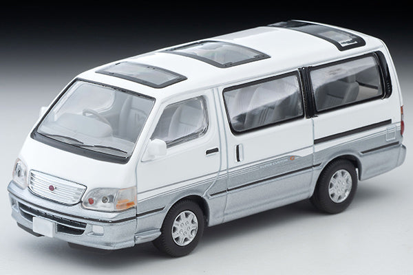 Mô hình xe Tomyca Limited Vintage TLV 1:64 Toyota Hiace Wagon Super Custom G (white/silver) 2001 model | LV-N216d