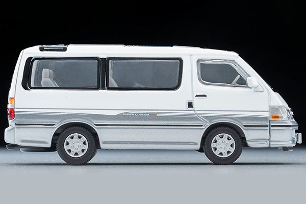 Mô hình xe Tomyca Limited Vintage TLV 1:64 Toyota Hiace Wagon Super Custom G (white/silver) 2001 model | LV-N216d