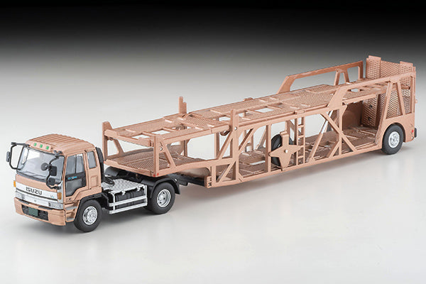 Mô hình xe Tomyca Limited Vintage TLV 1:64 Isuzu 810EX Car Transporter (Antiko ASZ022 Vehicle Transport Trailer) (Brown) | LV-N225c