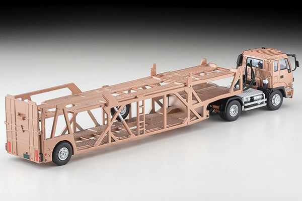 Mô hình xe Tomyca Limited Vintage TLV 1:64 Isuzu 810EX Car Transporter (Antiko ASZ022 Vehicle Transport Trailer) (Brown) | LV-N225c
