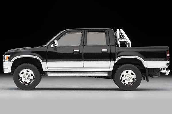 Mô hình xe Tomyca Limited Vintage TLV 1:64 Toyota Hilux 4WD Pickup Double Cab SSR-X Optional (Black/Silver) 1995 Model | LV-N255c