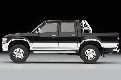 Mô hình xe Tomyca Limited Vintage TLV 1:64 Toyota Hilux 4WD Pickup Double Cab SSR-X Optional (Black/Silver) 1995 Model | LV-N255c