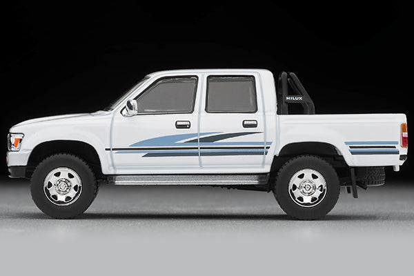 Mô hình xe Tomyca Limited Vintage TLV 1:64 Toyota Hilux 4WD Pickup Double Cab SSR (White) 1991 Model | LV-N256b