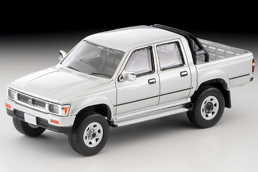 Mô hình xe Tomyca Limited Vintage TLV 1:64 Toyota Hilux 4WD Pickup Double Cab SSR (Silver) 1991 Model | LV-N256c