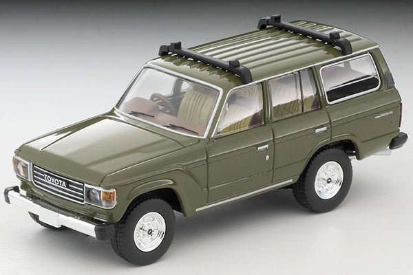Mô hình xe Tomyca Limited Vintage TLV 1:64 Toyota Land Cruiser 60 (Olive) Canoe, Figure Included | LV-N279e