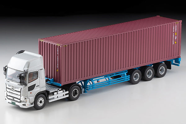 Mô hình xe Tomyca Limited Vintage TLV 1:64 Hino Profia 40ft marine container trailer (Toho Sharyo TC36H1C34) (silver) | LV-N292a