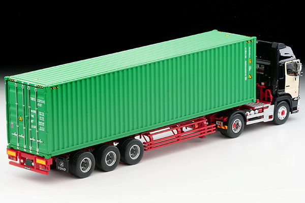 Mô hình xe Tomyca Limited Vintage TLV 1:64 Hino Profia 40ft marine container trailer (Toho Sharyo TC36H1C34) (black) | LV-N292c