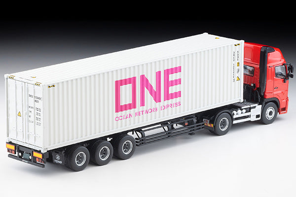 Mô hình xe Tomyca Limited Vintage TLV 1:64 Hino Profia 40ft marine container trailer (Toho Sharyo TC36H1C34) Ocean Network Express Gray Container | LV-N292d