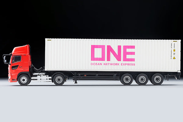 Mô hình xe Tomyca Limited Vintage TLV 1:64 Hino Profia 40ft marine container trailer (Toho Sharyo TC36H1C34) Ocean Network Express Gray Container | LV-N292d