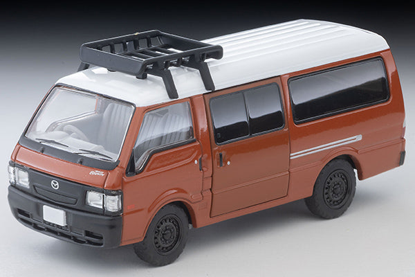 Mô hình xe Tomyca Limited Vintage TLV 1:64 Mazda Bongo Brawny Van Custom Specification (Brown) Roof Carrier, Figure Included | LV-N310d