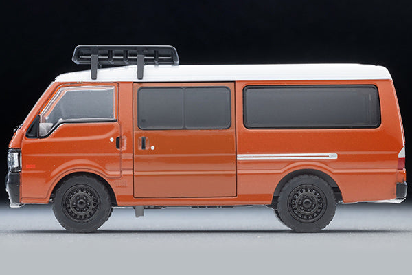 Mô hình xe Tomyca Limited Vintage TLV 1:64 Mazda Bongo Brawny Van Custom Specification (Brown) Roof Carrier, Figure Included | LV-N310d
