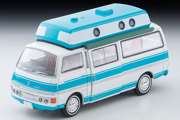 Mô hình xe Tomyca Limited Vintage TLV 1:64 Nissan Caravan camper (white/light blue) 1973 model | LV-N312a