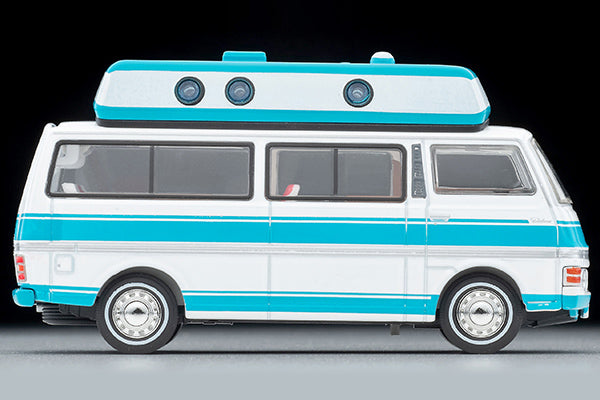 Mô hình xe Tomyca Limited Vintage TLV 1:64 Nissan Caravan camper (white/light blue) 1973 model | LV-N312a