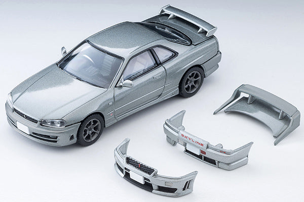 Mô hình xe Tomyca Limited Vintage TLV 1:64 Nissan Skyline 2-door sports coupe 25GT TURBO with optional parts (silver) 2000 model | LV-N353a