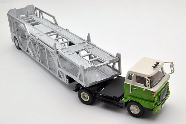 Mô hình xe Tomyca Limited Vintage TLV 1:64 Hino HE366 Car Transporter (Green) | LV-N89a