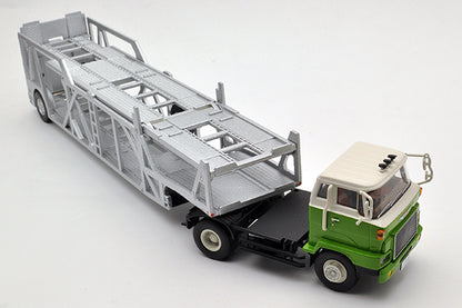 Mô hình xe Tomyca Limited Vintage TLV 1:64 Hino HE366 Car Transporter (Green) | LV-N89a