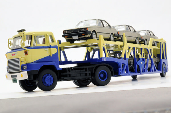 Mô hình xe Tomyca Limited Vintage TLV 1:64 Hino HE366 Car Transporter (Navy/Beige) | LV-N89b