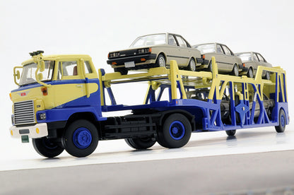 Mô hình xe Tomyca Limited Vintage TLV 1:64 Hino HE366 Car Transporter (Navy/Beige) | LV-N89b