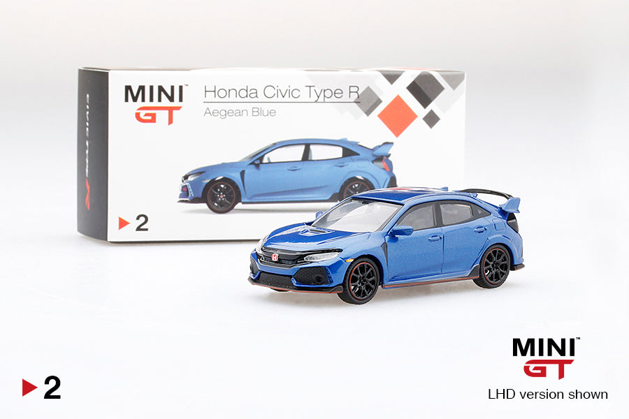 Mô hình xe Mini GT 1:64 Honda Civic Type R (FK8) Aegean Blue Metallic - MGT00002