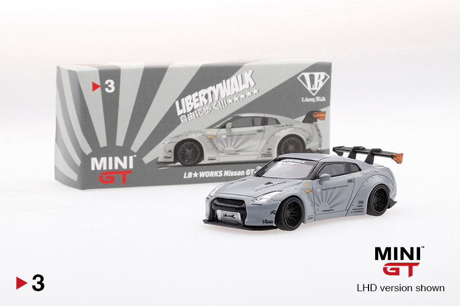 Mô hình xe Mini GT 1:64 LB★WORKS Nissan GT-R (R35) Matte Grey - MGT00003