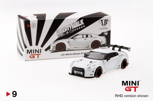 Mô hình xe Mini GT 1:64 LB★WORKS Nissan GT-R (R35) Matte White - MGT00009