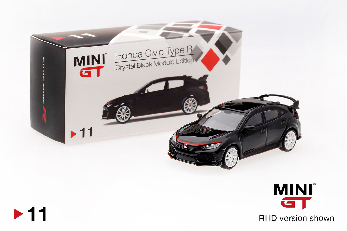 Mô hình xe Mini GT 1:64 Honda Civic Type R (FK8) Crystal Black Modulo Edition - RHD - MGT00011-R