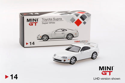 Mô hình xe Mini GT 1:64 Toyota Supra (JZA80) Super White - MGT00014